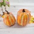 thumbnail image 6 of SHIMELE 8-Pack Artificial Mini Pumpkins – Lifelike Fall Cucurbit Décor for Thanksgiving, Halloween, Harvest Party, Farmhouse Home Decoration, 6 of 9