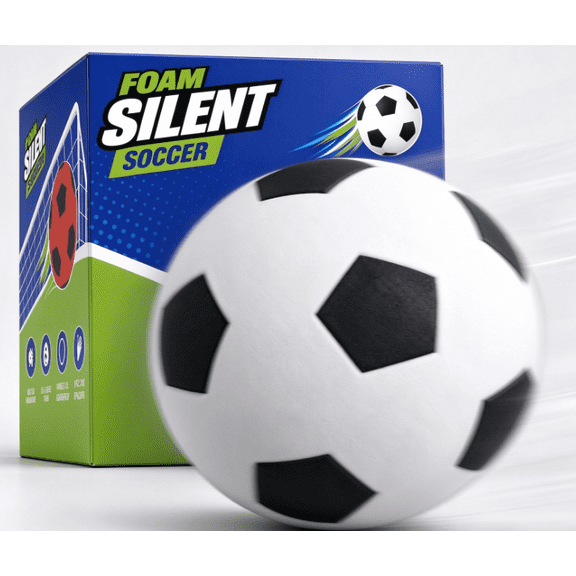 Hope wood Silent Soft Foam Soccer Ball Toy, Quiet Play Ball for Indoor Home Activities, Inflation-Free Training Ball, Soccer Ball Toys for Kids Boys Girls 6 7 8 9 White