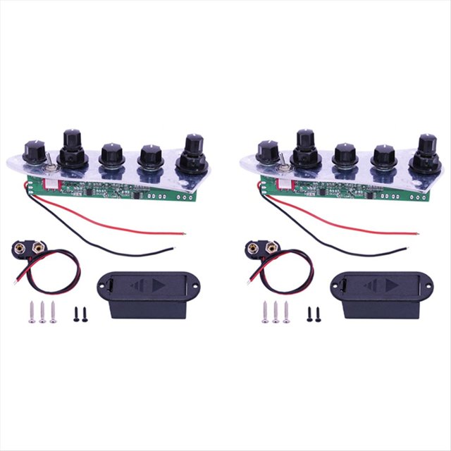 2 Piezas 5 Jazz para Bass Placa de Control con Cable Cargada para Piezas de Guitarra de Bajo de 4/5 Cuerdas