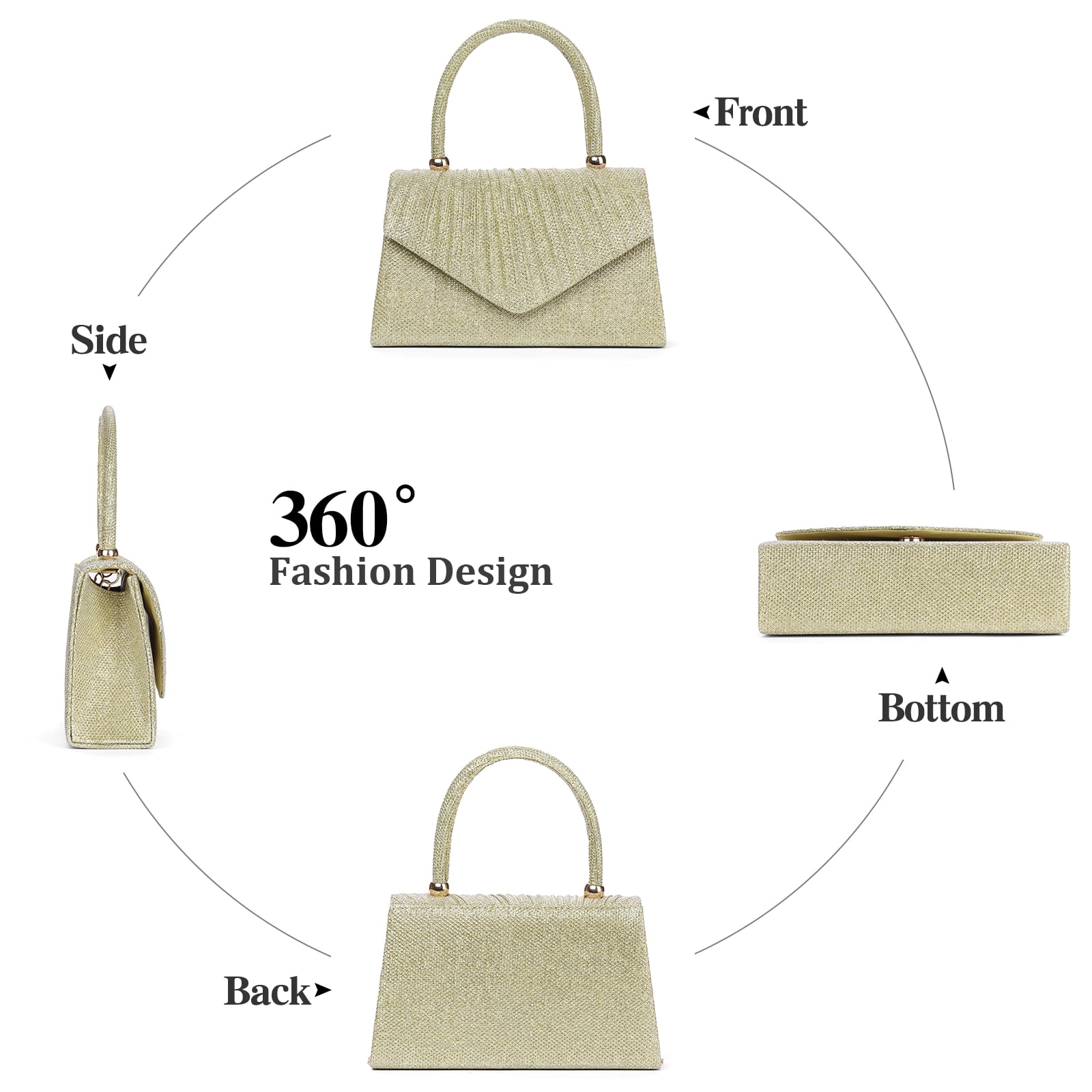 LOUEBICA Evening Bag Sparkly Clutch Purses for Women Wedding Party Women's Shoulder Bag Crossbody Handbags