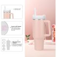 thumbnail image 4 of czcpp-2 Pcs Replacement Lids For Stanley Cup 40 Oz Tumbler, Silicone Spill Stopper 4Pcs Set, Long Reusable Straws, Dust Cover With Straw Lid Cap, 40 Oz Pink Insulated Travel Mug Lid Set, 4 of 4