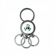 Resource Utilization Circulation Icon Stainless Steel Metal Key Holder Chain Ring Keychain