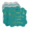 thumbnail image 3 of Inkdotpot Merry Christmas & Happy Text Bottle Tag Real Gold Foil Favor Bracket Shape Hang Tags Pack Of 50, 3 of 7