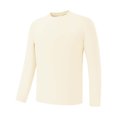 thumbnail image 2 of Men’s Long Sleeve T-Shirt Polyester Casual Loose Fit Top Breathable Quick Dry Round Neck Moisture Wicking Workout Gym Activewear Daily | Zenithor,Beige M, 2 of 7