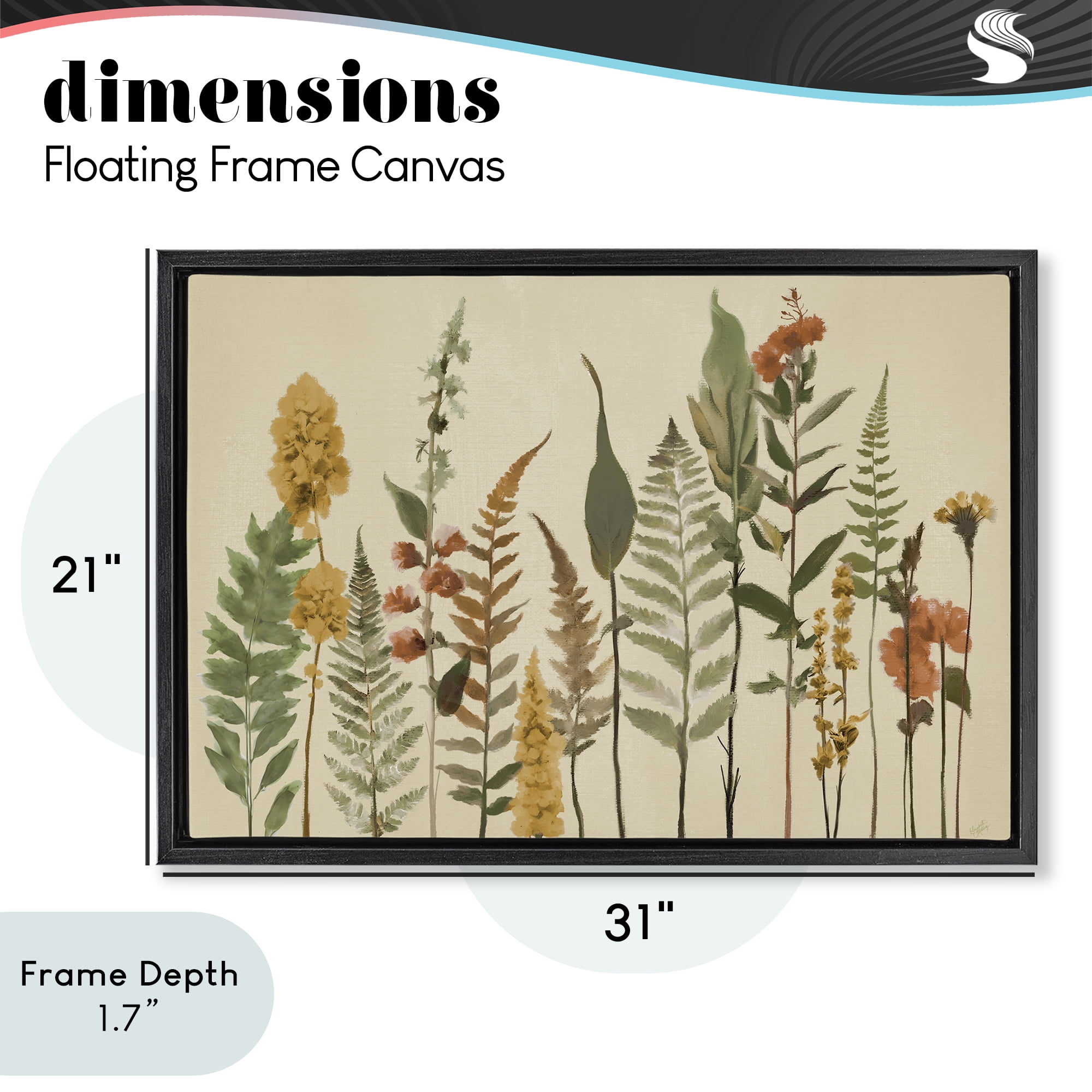 Stupell Industries Fall Toned Botanics Black Framed Floater Canvas Wall Art, design by Elizabeth Medley