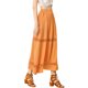thumbnail image 3 of Falda Maxi Con Encaje y Cintura Elástica Allegra K Vintage Swing A-Line Naranja S, 3 of 6