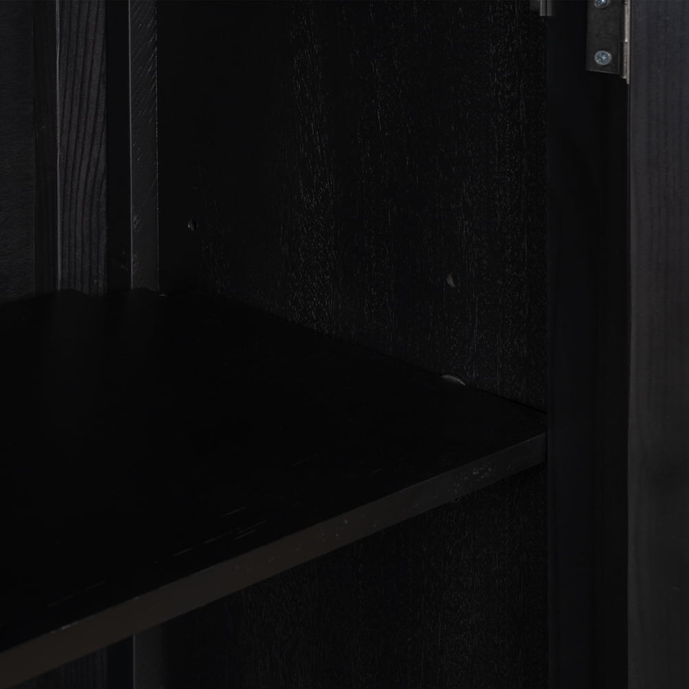 Private Jungle Accent Storage Cabinet Wooden Cabinet with Decorative transparent Door,Modern Sideboard for Entryway, Living Room,32 Inch,Black Private Jungle Accent Storage Cabinet Wooden Cabinet with Decorative transparent Door,Modern Sideboard for Entryway, Living Room,32 Inch,Black