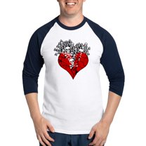 CafePress - Broken Heart With Skulls Baseball Jersey - Cotton Baseball Jersey, 3/4 Raglan Sleeve Shirt