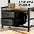 thumbnail image 6 of 33.1" Wide Hall Tree with 2 Movable Drawers, Shoe Storage, Shelves and Garment Racks, 5-in-1 Entryway Bench with 23 Hooks (Fixed and Movable), 6 of 12