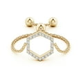 thumbnail image 2 of ANGARA Natural Diamond Open Hexagon Bolo Ring in 14K Yellow Gold for Women (Size-0.9mm| Color-G| Clarity-VS2) | April Birthstone, Birthday, Anniversary, Jewelry Gift for Women | Natural Diamond Ring, 2 of 8
