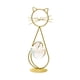 thumbnail image 4 of Maceta de cristal con forma de gato para escritorio, soporte para plantas hidropónicas, adorno de escritorio Dorado, 4 of 9