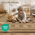 thumbnail image 4 of ODIKA 8'x10' Washable Area Rug Non-Slip Chair-Friendly Mat Throw Distressed Large Grid Faded Motif Border Details Couch for Dining Room, Office, Lounge, 4 of 7