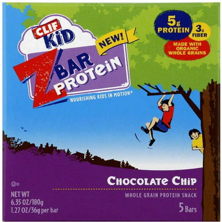CLIF Kid ZBar Snack Bars Protéines de pépites de chocolat, 6,35 oz, (Pack de 6)