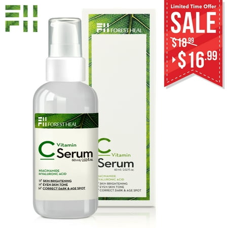 Skin Lightening Serum - Vitamin C Serum For Face - Dark Spot Corrector with Hyaluronic Acid, Niacinamide - Anti Aging, Wrinkle Repair and Skin Brightening - Forest Heal (60 ml/2.02 fl.oz.)