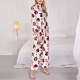 thumbnail image 3 of Fuzoiu Cartoon Hedgehogs Print Women's Long-Sleeved Pajama,Lounge Button Down Nightwear,Womens Notch Collar Pajama Set-X-Large, 3 of 7