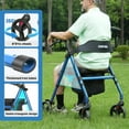 thumbnail image 5 of COSYWILL Rollator Walker with Seat,Foldable Mobility Walker with Durable Steel,Rolling Walker with 8" Wheels for All Terrain,Adjustable Height,300 lbs,Blue, 5 of 8