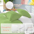 thumbnail image 3 of Green Bedding 3 Piece Duvet Cover Set Queen Size, Solid Color Simple Abstract Fashion Light Color Soft Microfiber Comforter Cover with Zipper Closure & Pillowcases, FadeResistant Quilt Cover, 3 of 9
