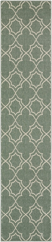 Livabliss Outdoor Rugs, 2x12 Alfresco Cottage Green Runner Area Rug for Patio, Porch, Deck, Backyard, Waterproof Indoor Outdoor Carpet (2'5" x 11'10" Runner)