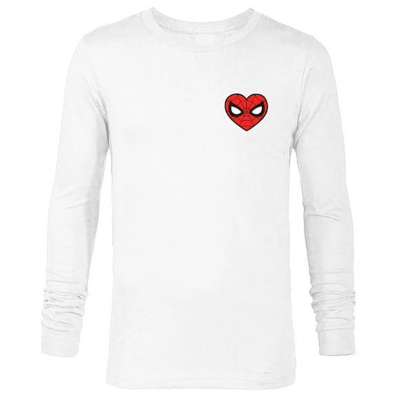 Marvel Spider-Man Valentine’s Day Love Classic Heart Mask - Long Sleeve T-Shirt for Men - Customized-White