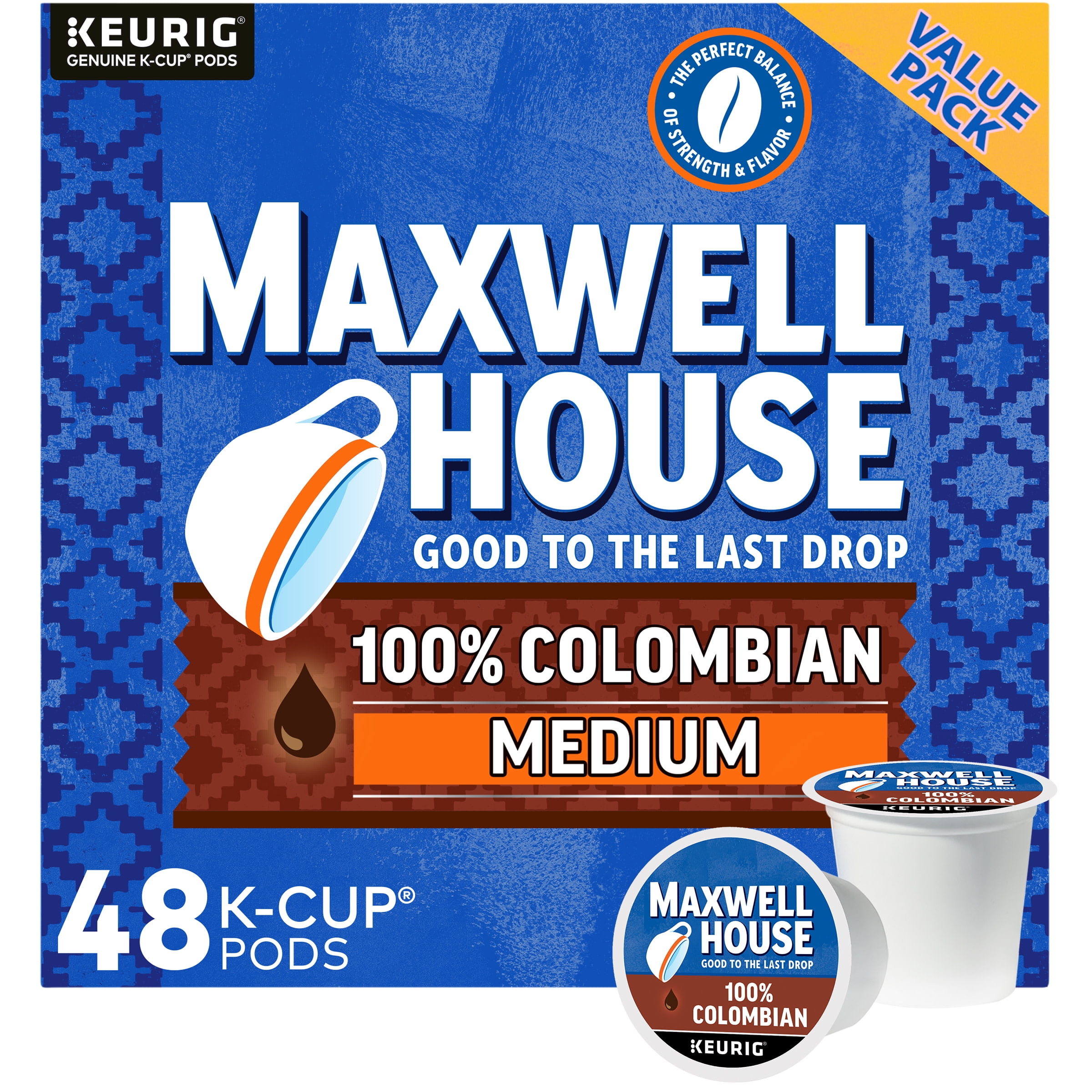 Maxwell House 100 Colombian Medium Roast K Cup Coffee Pods Value Pack 