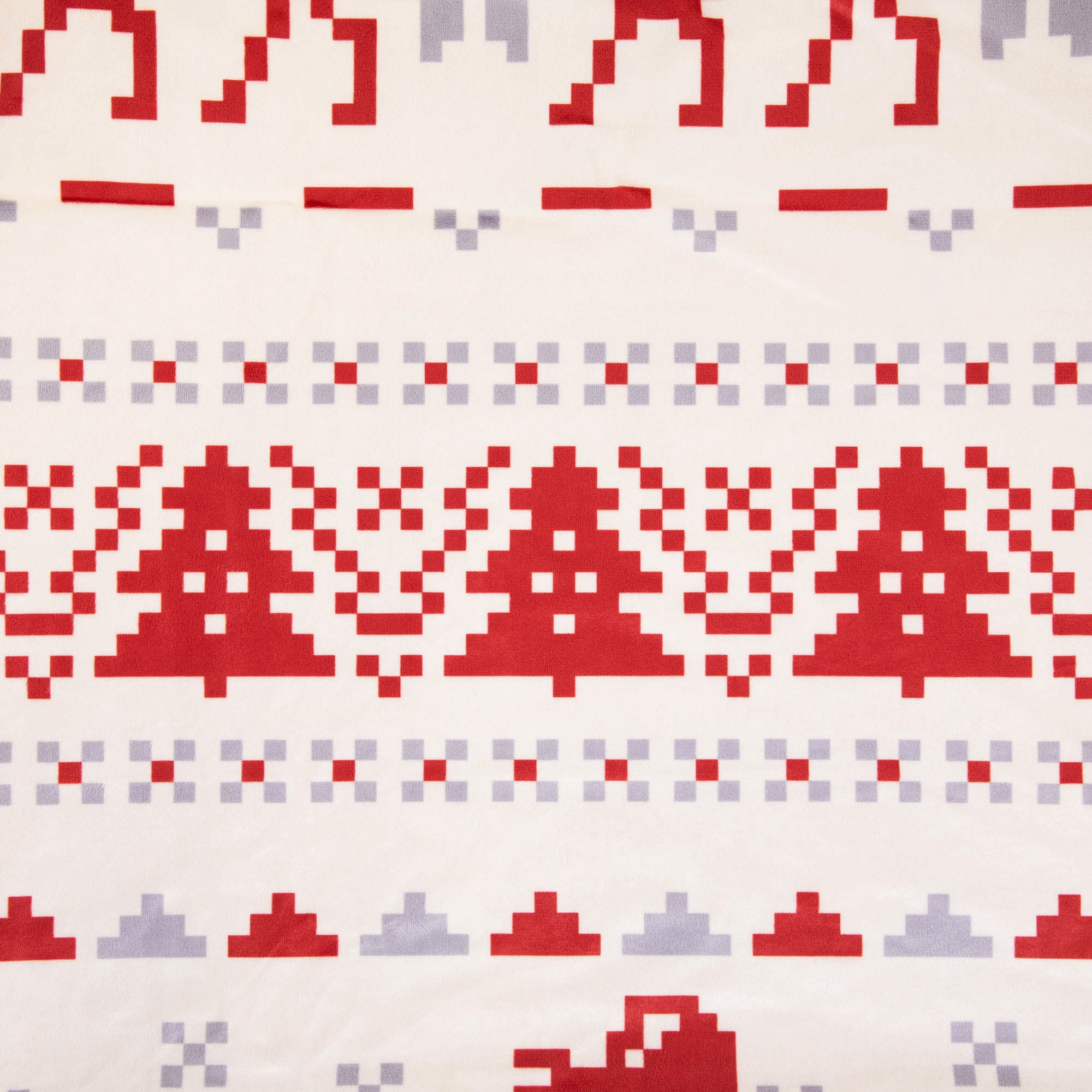 Nordic Christmas Cotton Throw Blanket - 50" x 60" - Beige and Red