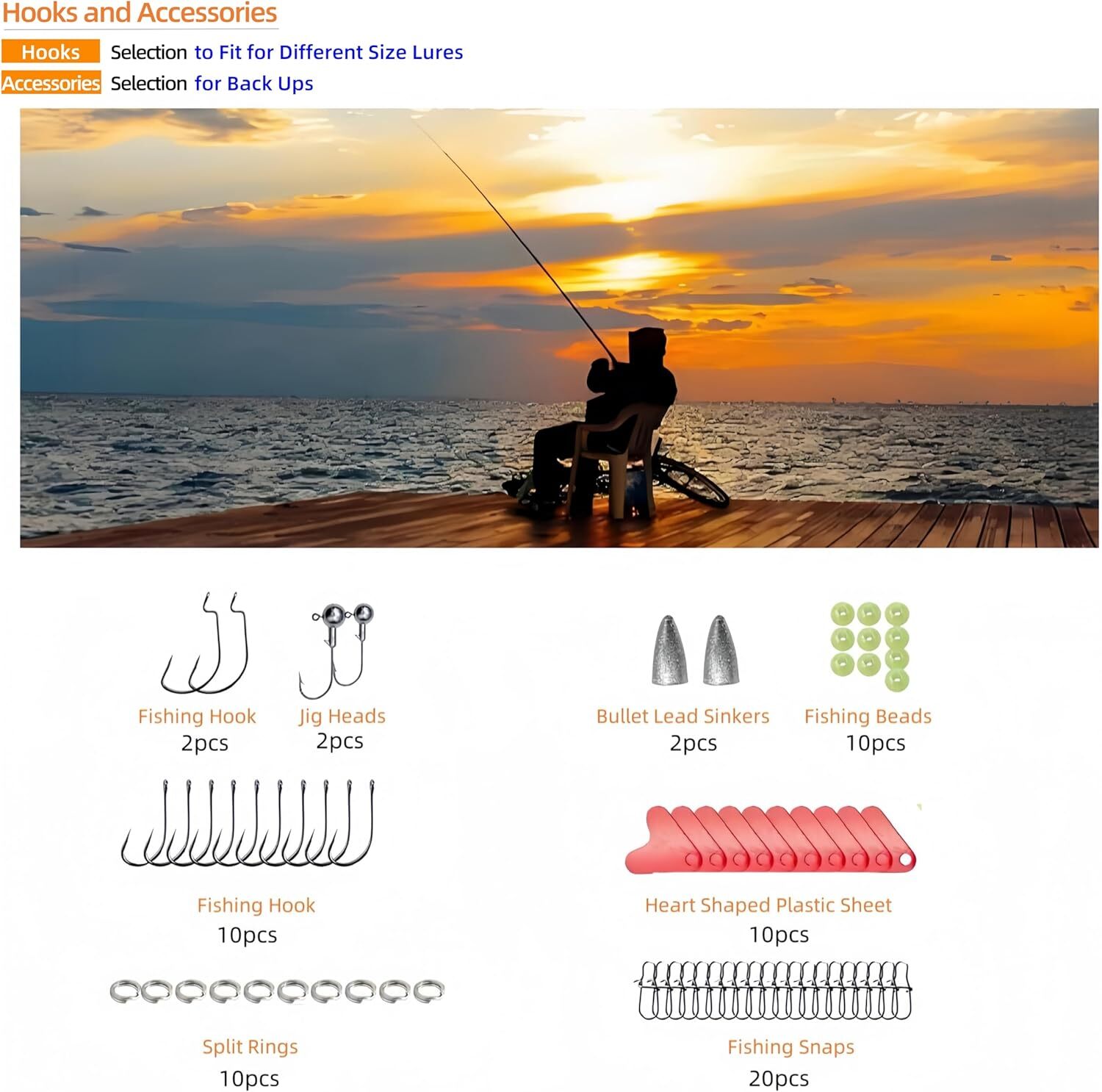 Huhao 107-Piece Fishing Lures Kit photo 7