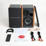 مكبرات صوت رفوف بلوتوث نشطة R1280DBs - إدخال بصري - 2.0 مكبر صوت لاسلكي Studio - 42W RMS مع خط مضخم صوت - حبوب خشبية