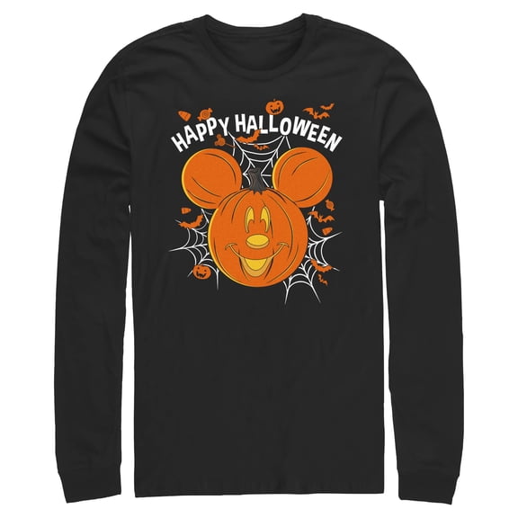 Mens Mickey & Friends Halloween Mouse-O'-Lantern Long Sleeve Shirt
