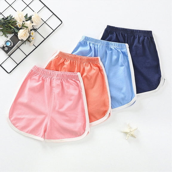 WUANDIXFA Cotton Girls Shorts 6 12 18 24 Months 3T 4T 5T Toddler Girls Athletic Biker Running Shorts Dolphin Shorts for Kids,Grey,6-12 Months