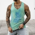 thumbnail image 2 of Baqcunre Tank Tops Men Male Spring And Summer Tie Dye Tank Oversized Breathable Strapless Sleeveless Top T-Shirts For Men Tops For Men Blue M, 2 of 5