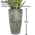21inch Round Tall Planters Vertical Stackable Plastic Floor Standing Flower Pots Modern Décor