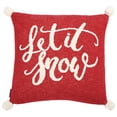 thumbnail image 4 of SAFAVIEH Let It Snow Holiday Pillow, 18" x 18", Red/White, 4 of 6