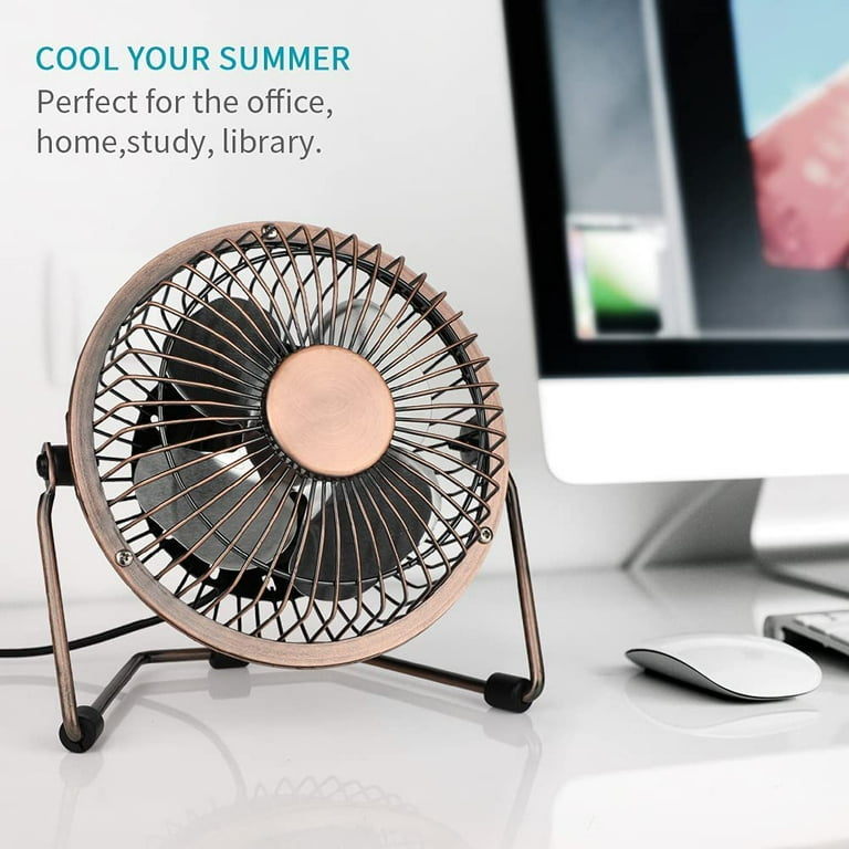  Mini Oscillating Desk Fan Small USB Fan Quiet Personal Table Fan  ual Adjustable Angle Desktop Air Circulate Fan with 4 Speed Portable Oscillation  Fan for Bedroom Outdoor Travel Camping : Home