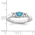 thumbnail image 3 of Auriga Fine Jewelry 925 Sterling Silver Rh-plated White and Blue Topaz Joanna Ring for Women Size 6, 3 of 5