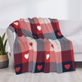 thumbnail image 3 of Yiaed Heart Plaid Print Blanket Throw Blanket Soft Cozy Flannel Blanket for Home Bed Sofa Couch Chair-80"x60", 3 of 6