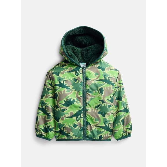 Wonder Nation Toddler Boys Reversible Faux Fur Jacket, Sizes 12M-5T