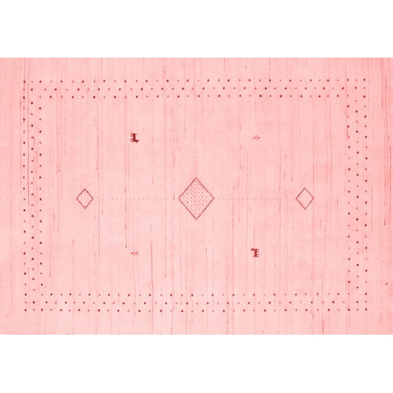 Ahgly Company Indoor Rectangle Solid Red Modern Area Rugs, 7' x 9'