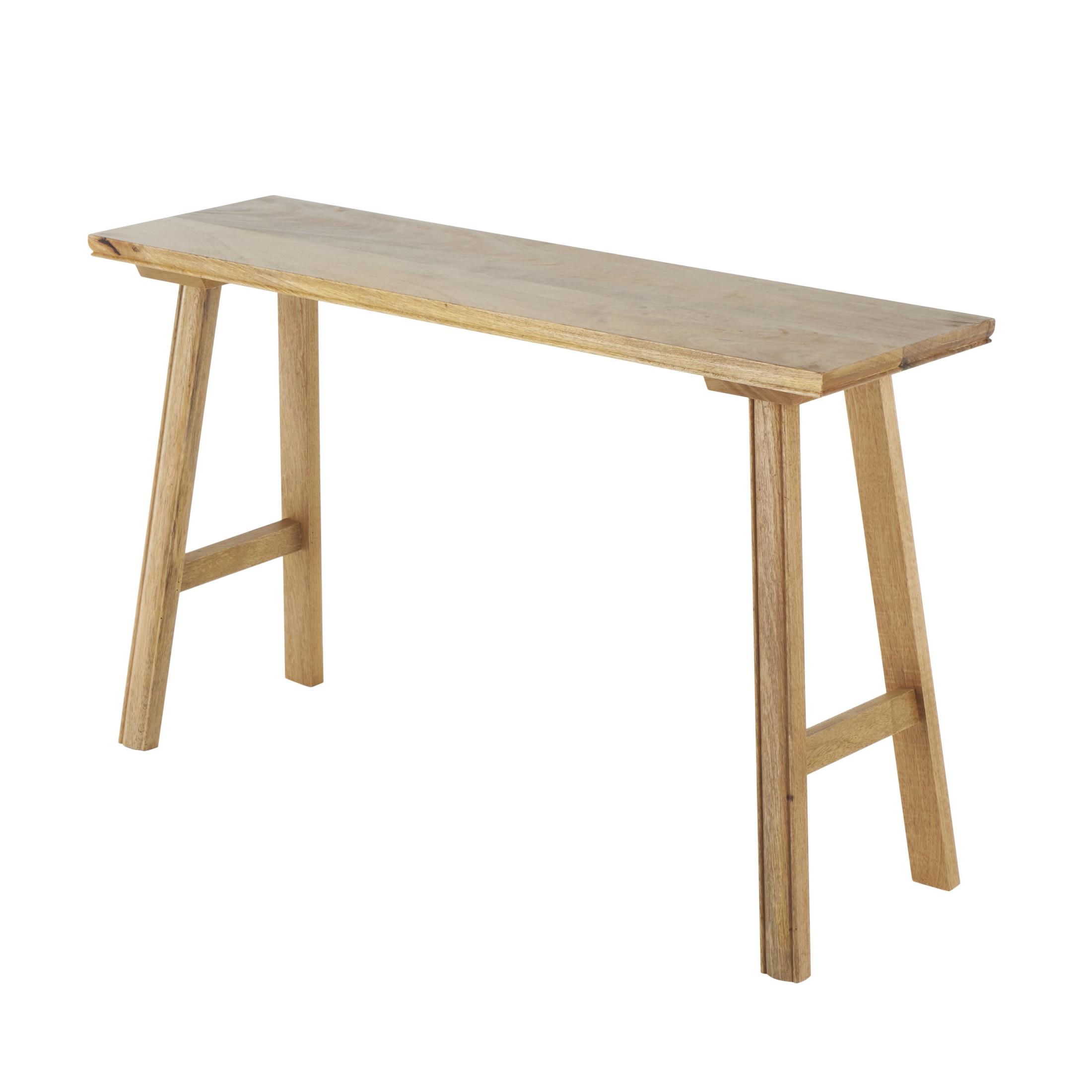 DecMode Mango Wood Handmade Traditional Bench, Brown