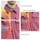 thumbnail image 5 of Chaqueta con bloques de color rosa, cuello vuelto, mangas largas, estampado, cierre de un botón y 2 bolsillos - 3XL Autumn Chic, 5 of 6