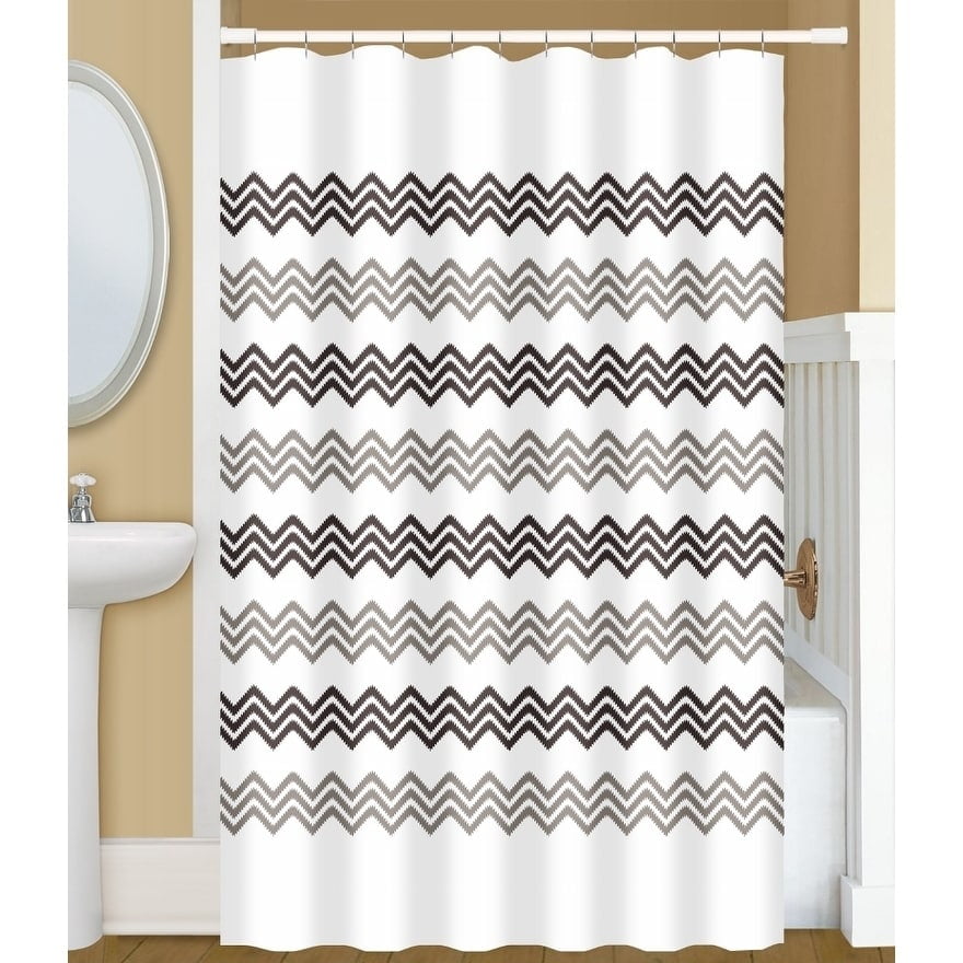 brown chevron shower curtain