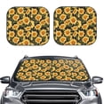thumbnail image 2 of Balery Vintage Black Plaid Sunflower Parasol para parabrisas de coche de 2 piezas | Parasol plegable para parabrisas delantero de coche para la mayoría de sedanes-Small, 2 of 6