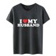 thumbnail image 4 of Gibobby Casual Playera de Manga Corta para Mujer Camiseta manga corta con cuello redondo y estampado divertidas para mujer I Love My Husband(Gris,XL), 4 of 5