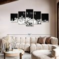 thumbnail image 2 of Elephant Stock Nyc Skyline Bw Wall Art - Horizontal Multi Panel Canvas - Living Room Wall Decor - Places Multi Panel - Black And White Decor - 92" x 42", 2 of 4