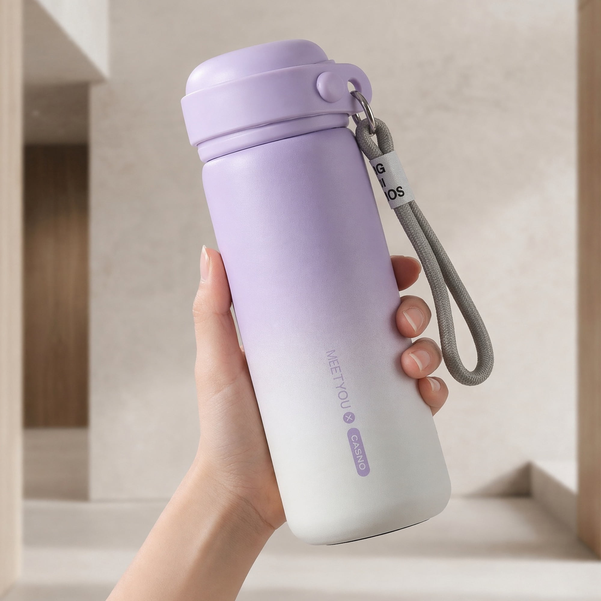 Unique Bargains 21 oz Stainless Steel Insulated Leak Proof Water Bottle Tumbler Purple