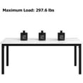 thumbnail image 6 of Garvee 70.8" Long Dining Table for 6-8 People, Large Rectangular Kitchen Table with Sturdy Metal Legs, Modern Industrial Dining Table with Rounded Corners, White Marble, 6 of 7