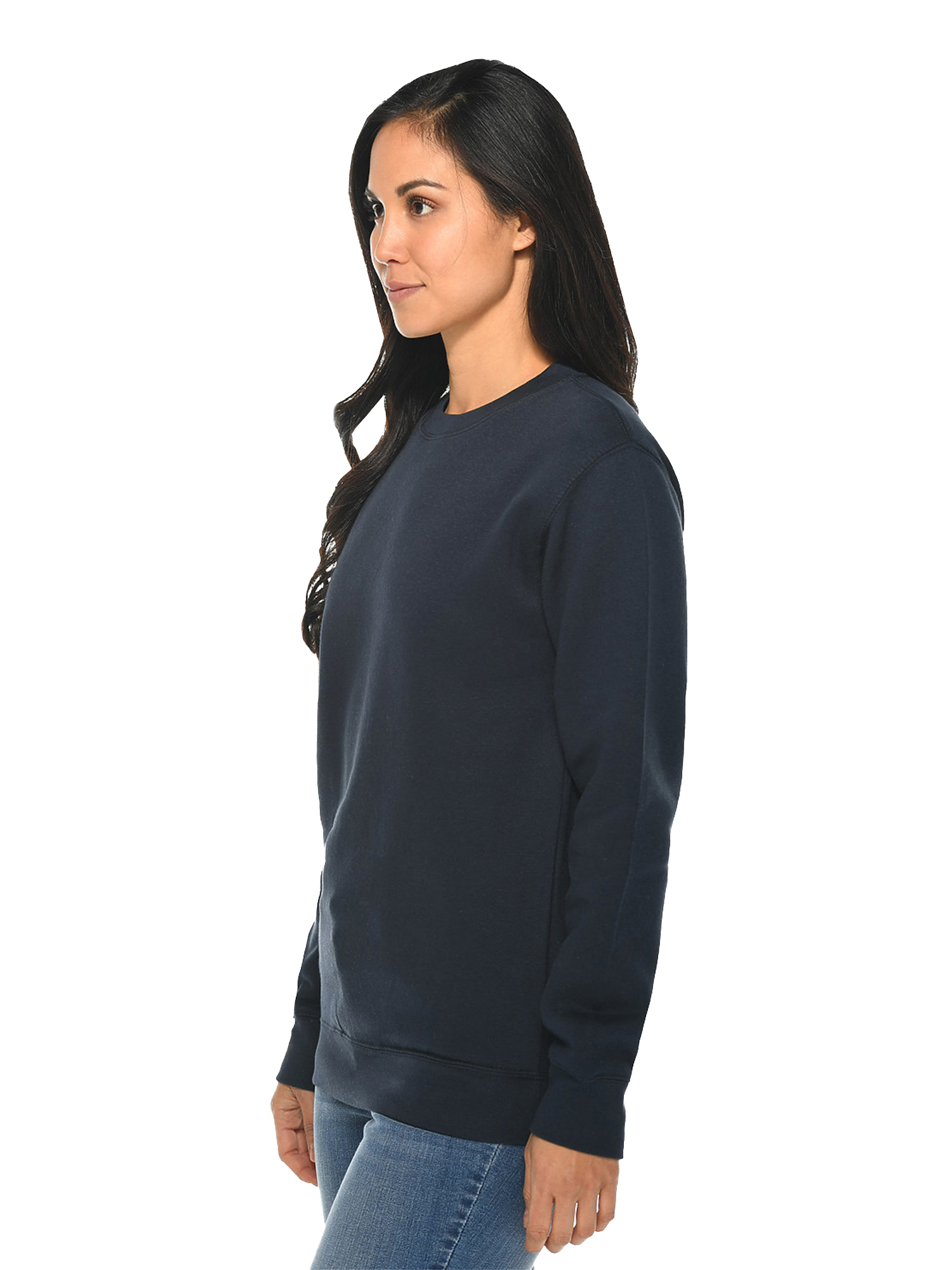 Navy Sweatshirts for Men Womens Sweatshirt Casual Plain Long Sleeve Navy Blue Sweaters for Women and Men - image 3 of 5