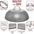 thumbnail image 4 of YOSUKATA 12.8" Wok Lid For 13.5" Wok – Stainless Steel Cover with Tempered Glass Insert & Steam Holes – Dishwasher Safe Cheese Melting Dome for Griddle, 4 of 9