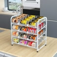 thumbnail image 4 of stusgo 4 Tiers Stackable Can Rack Organizer, Wear-resistant Upgrade Beverage Food Can Dispenser Holder Holds up to 48 Cans for Kitchen Cabinet and Pantry (White), 4 of 7