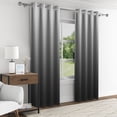 thumbnail image 3 of Aofoto Energy Saving Blackout Grommet Light Blocking Dark Gray Ombre Curtains 2 Panel, 52x84 inches, 3 of 5
