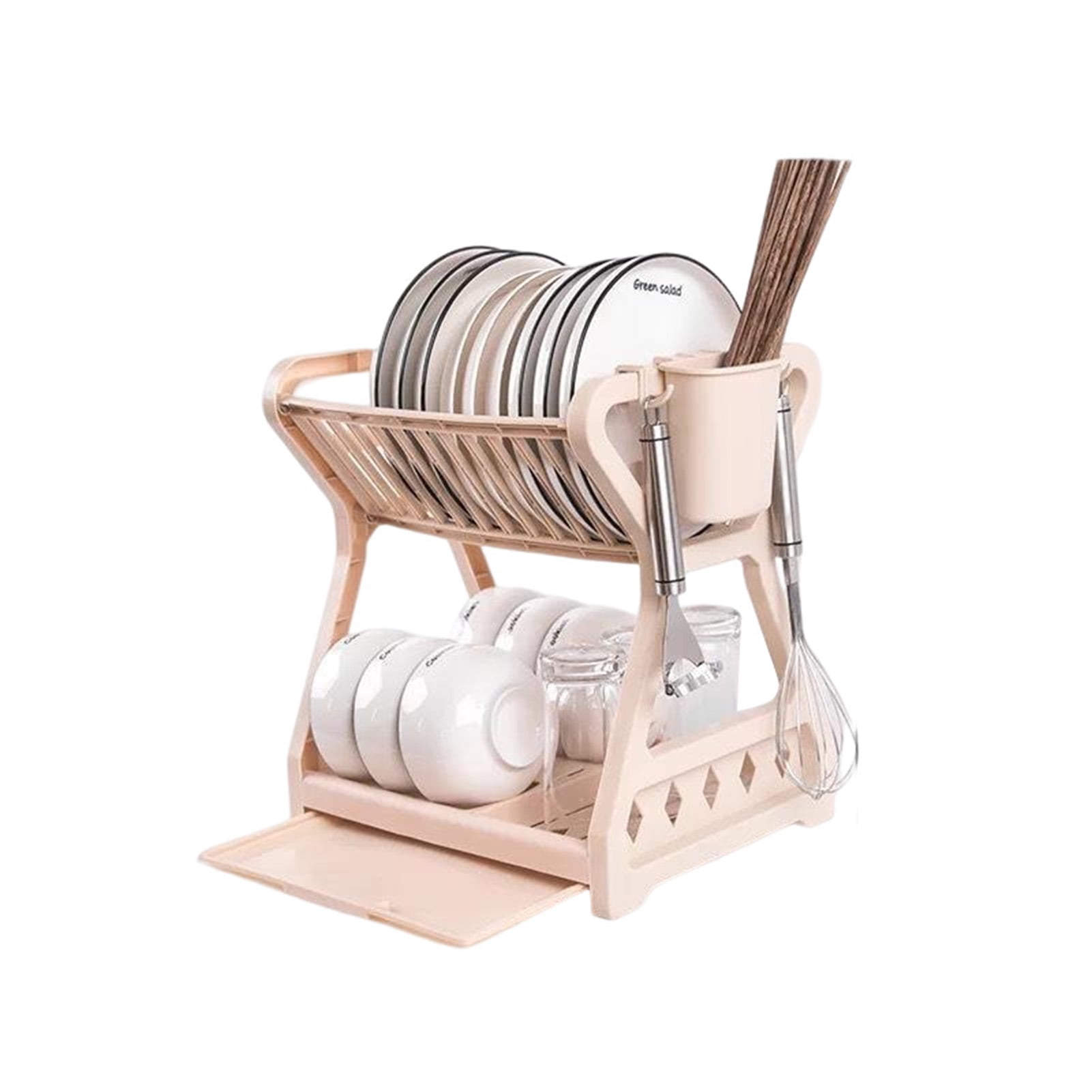Double Tier Stainless Steel Dish Rack With Drainboard Set And Utensil  Holder, 1 unit - Fred Meyer